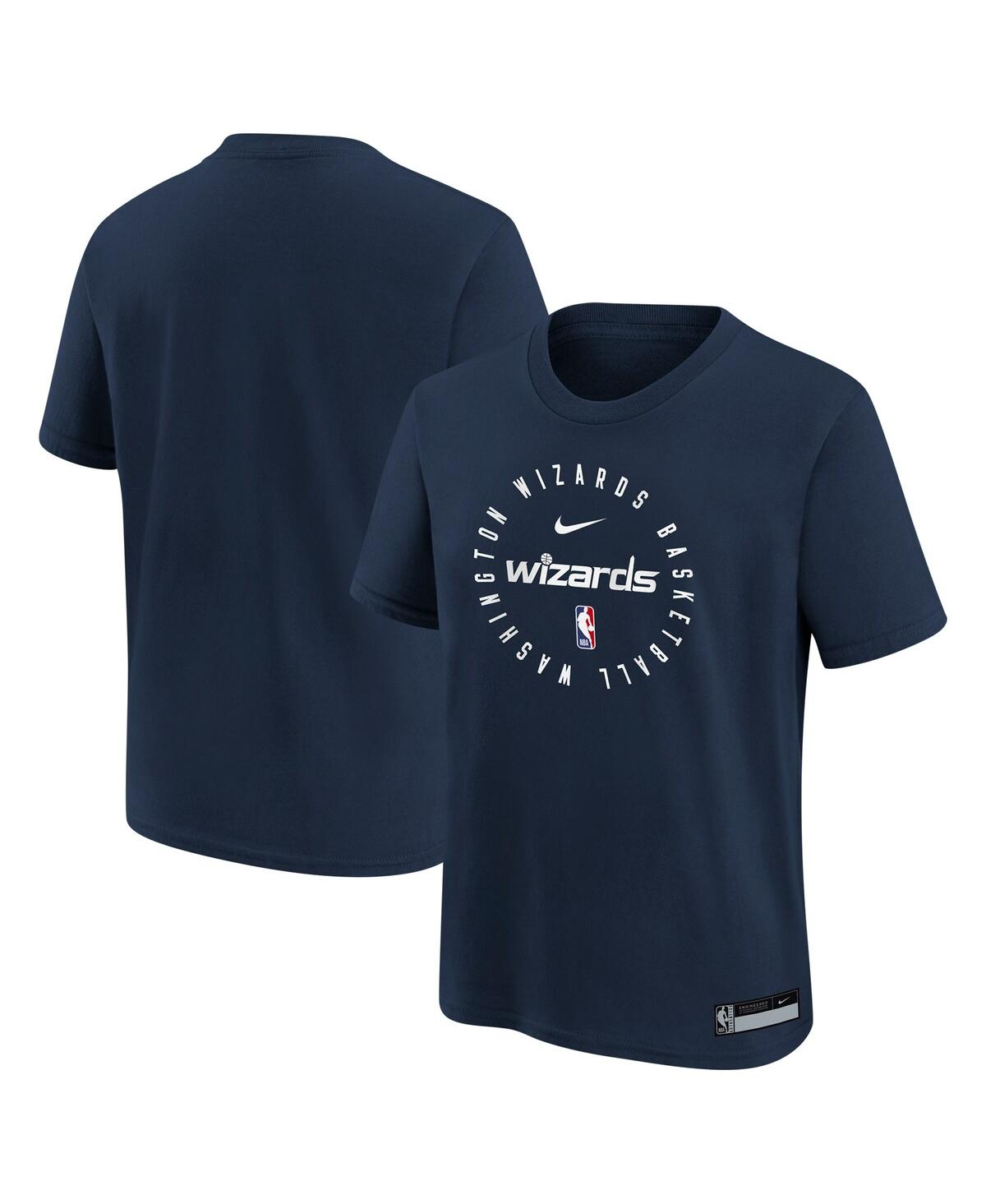 Nike Big Boys And Girls Navy Washington Wizards Practice Legend T-shirt In Navy