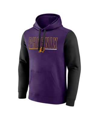 Men's Purple Phoenix Suns Outline Colorblock Pullover Hoodie