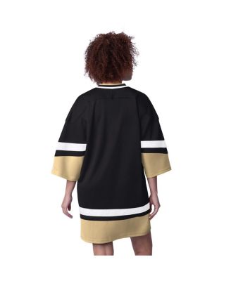 Women's Black New Orleans Saints Slap Shot 3/4 Sleeve Sneaker Dress