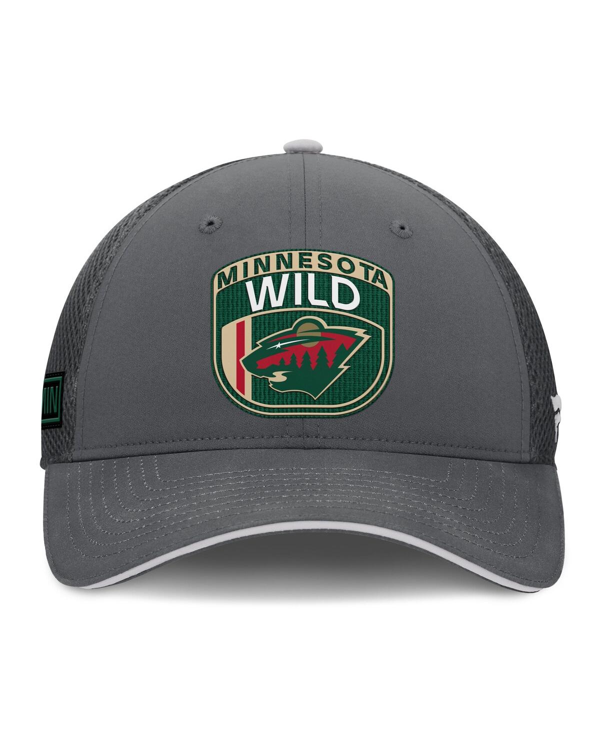 Fanatics Men's Gray Minnesota Wild Authentic Pro Home Ice Trucker Adjustable Hat In Gray