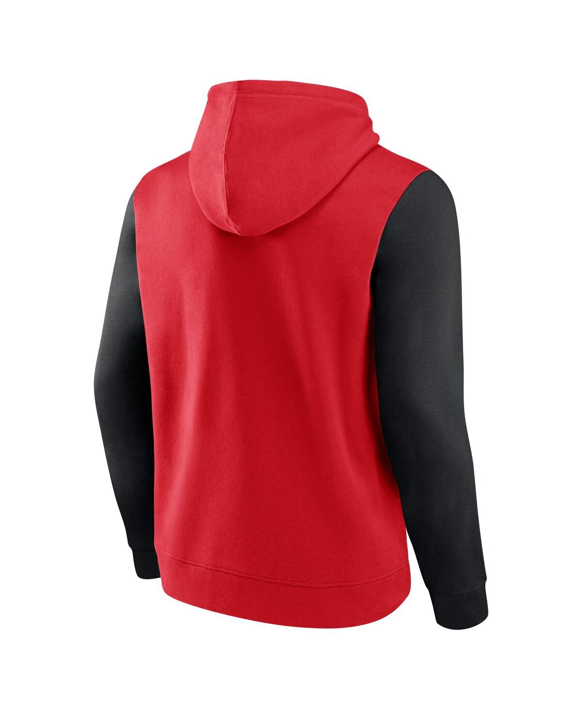 Logo Athletic Men's Red Houston Rockets Outline Colorblock Pullover Hoodie In Red