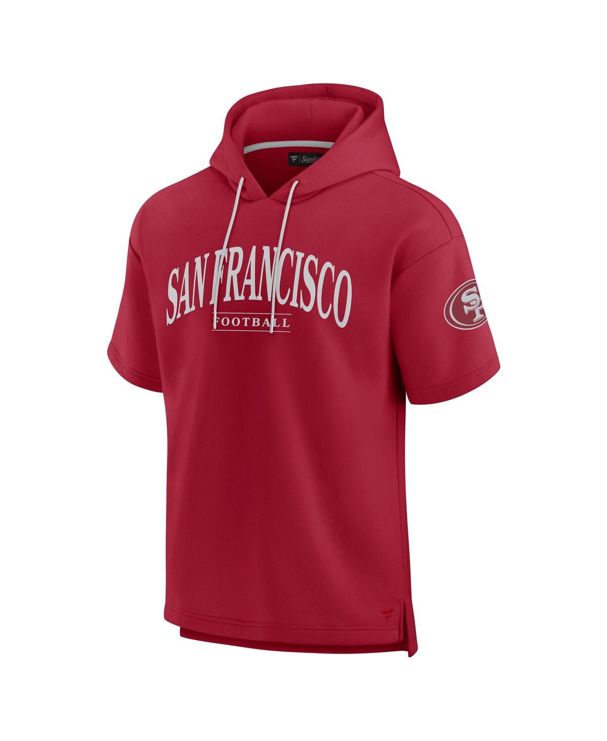 Fanatics Men's And Women's Scarlet San Francisco 49ers Elements Ready Short Sleeve Pullover Hoodie In Scarlet