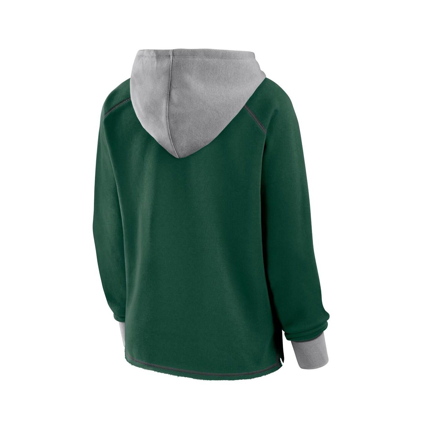 Женское худи Logo Athletic Hunter Green Milwaukee Bucks Boom Pullover — фото 3