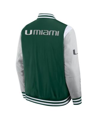 Men's Green Miami Hurricanes Elements&nbsp;Elite Full-Snap Jacket