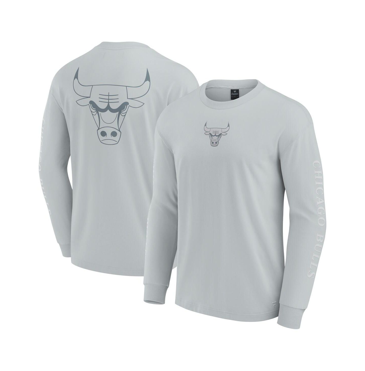 Мужская футболка Fanatics Gray Chicago Bulls Elements Strive Long Sleeve — фото 1
