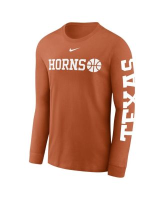 Men's Texas Orange Texas Longhorns Basketball Icon Two-Hit Long Sleeve T-Shirt