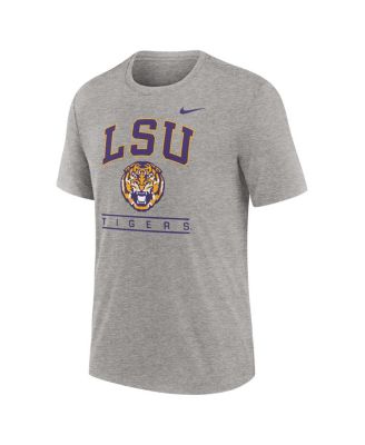 Men's Heather Gray LSU Tigers Arch Over Logo Tri-Blend T-Shirt