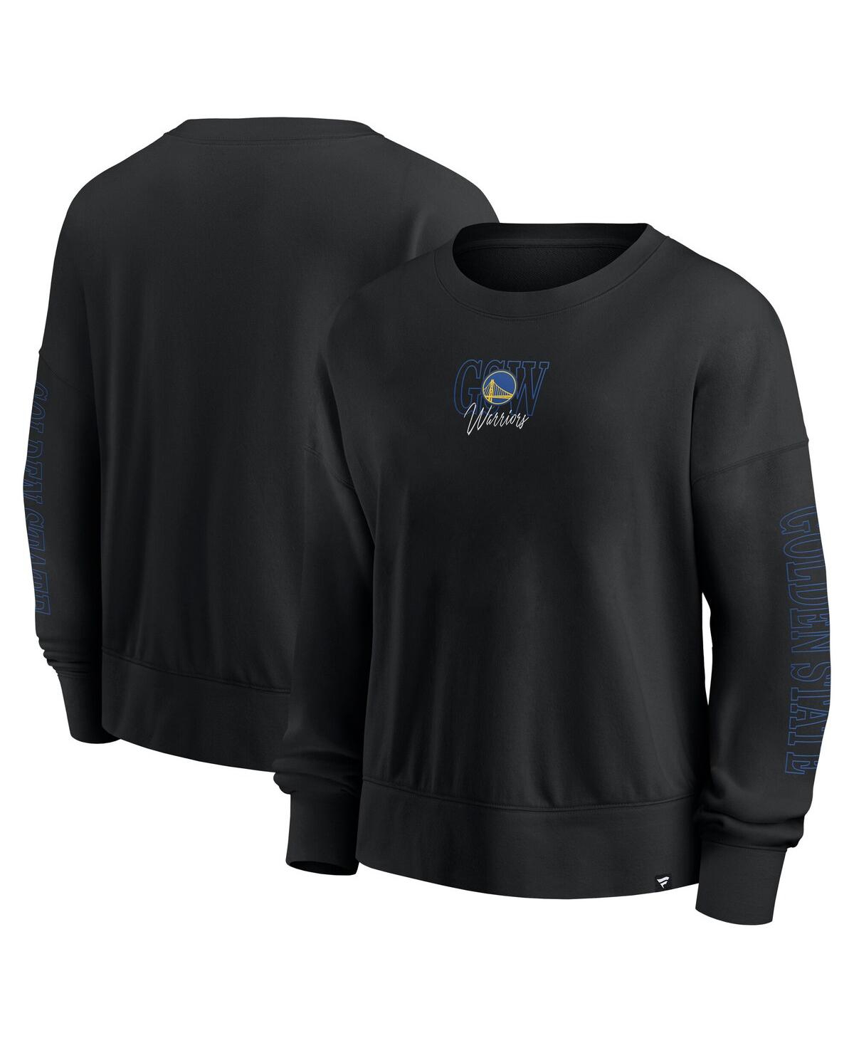 Fanatics Black Golden State Warriors Oversized Game Day Pullover Sweatshirt In Black