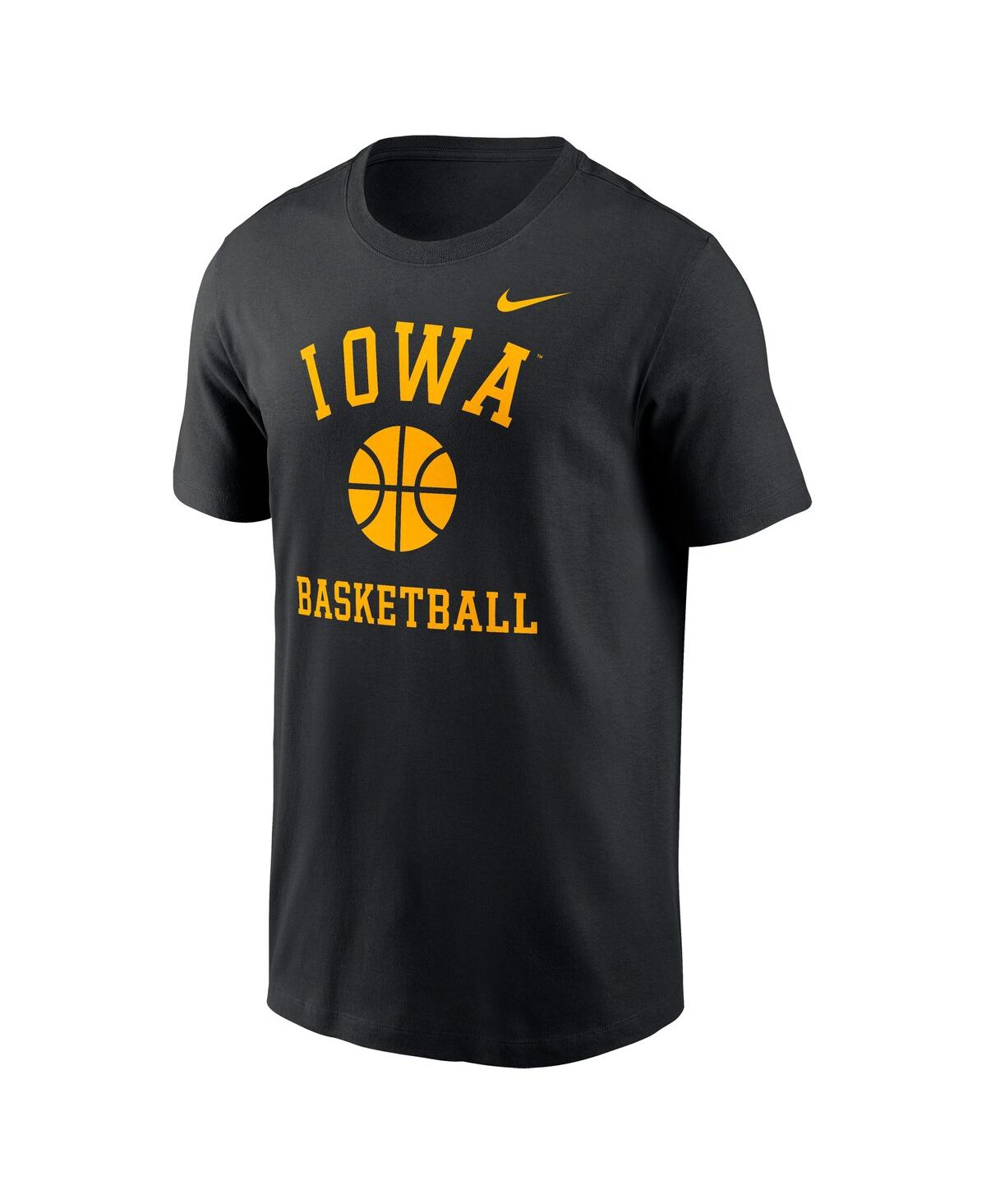Nike Men's Black Iowa Hawkeyes Basketball Icon T-shirt In Black