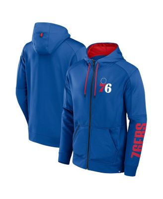 Fanatics - Men's Royal Philadelphia 76ers Baller Defender Performance Full-Zip Hoodie