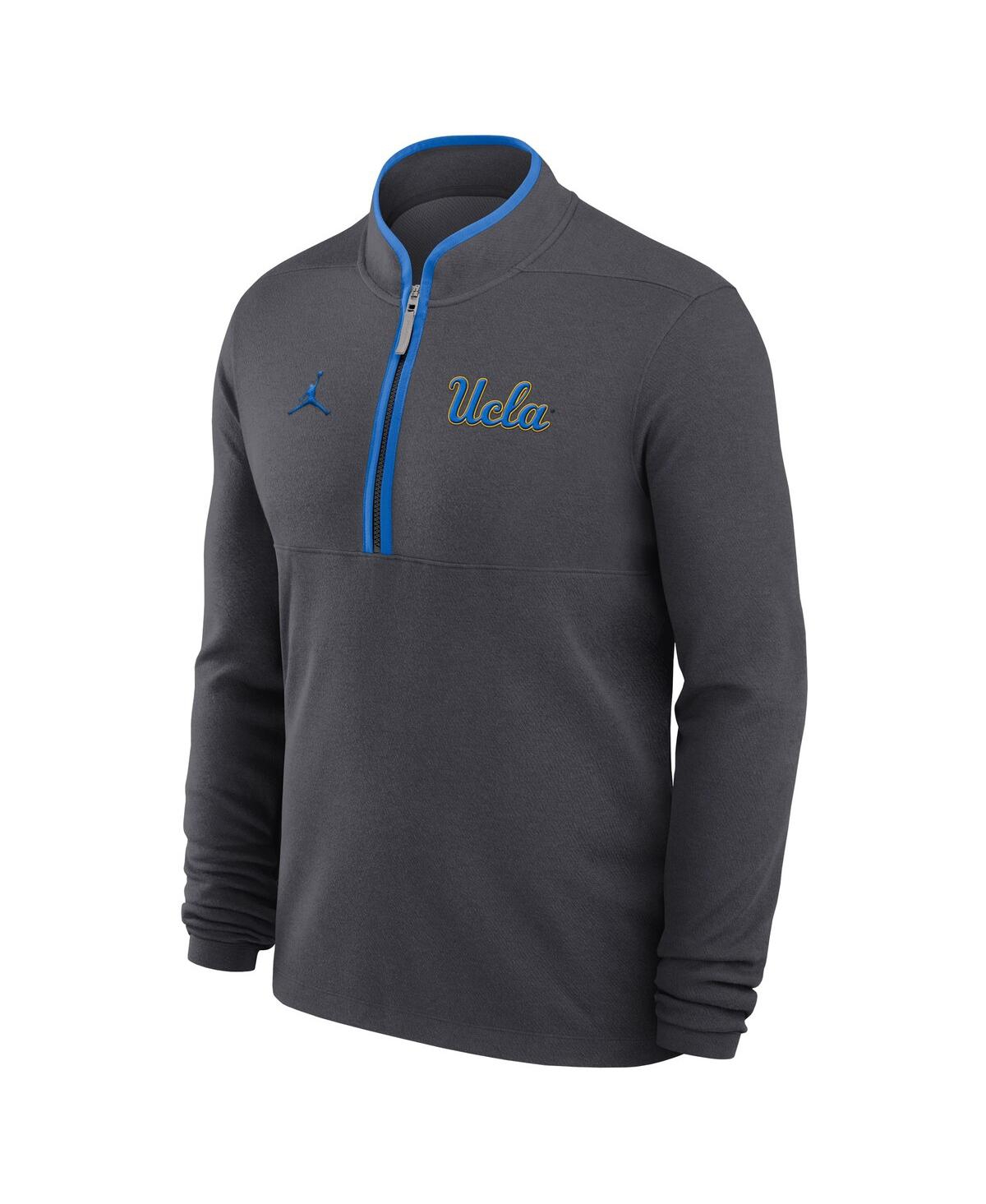 JORDAN MEN'S ANTHRACITE UCLA BRUINS VICTORY HALF-ZIP SWEATSHIRT 