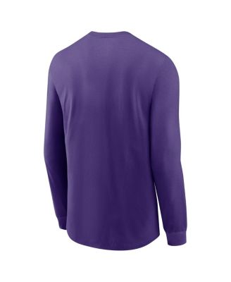 Men's Purple LSU Tigers Basketball Icon Two-Hit Long Sleeve T-Shirt