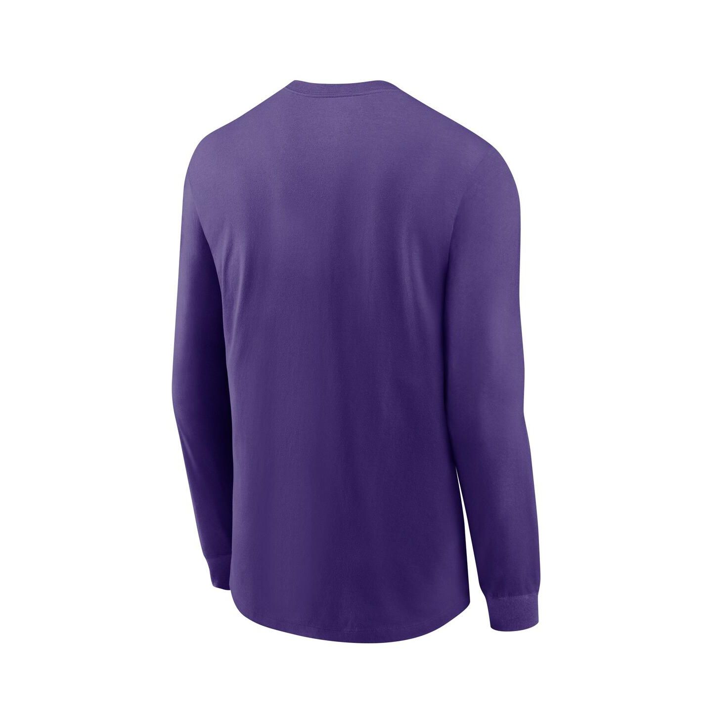 Мужская футболка Nike Purple LSU Tigers Basketball Icon Two-Hit Long Sleeve — фото 3