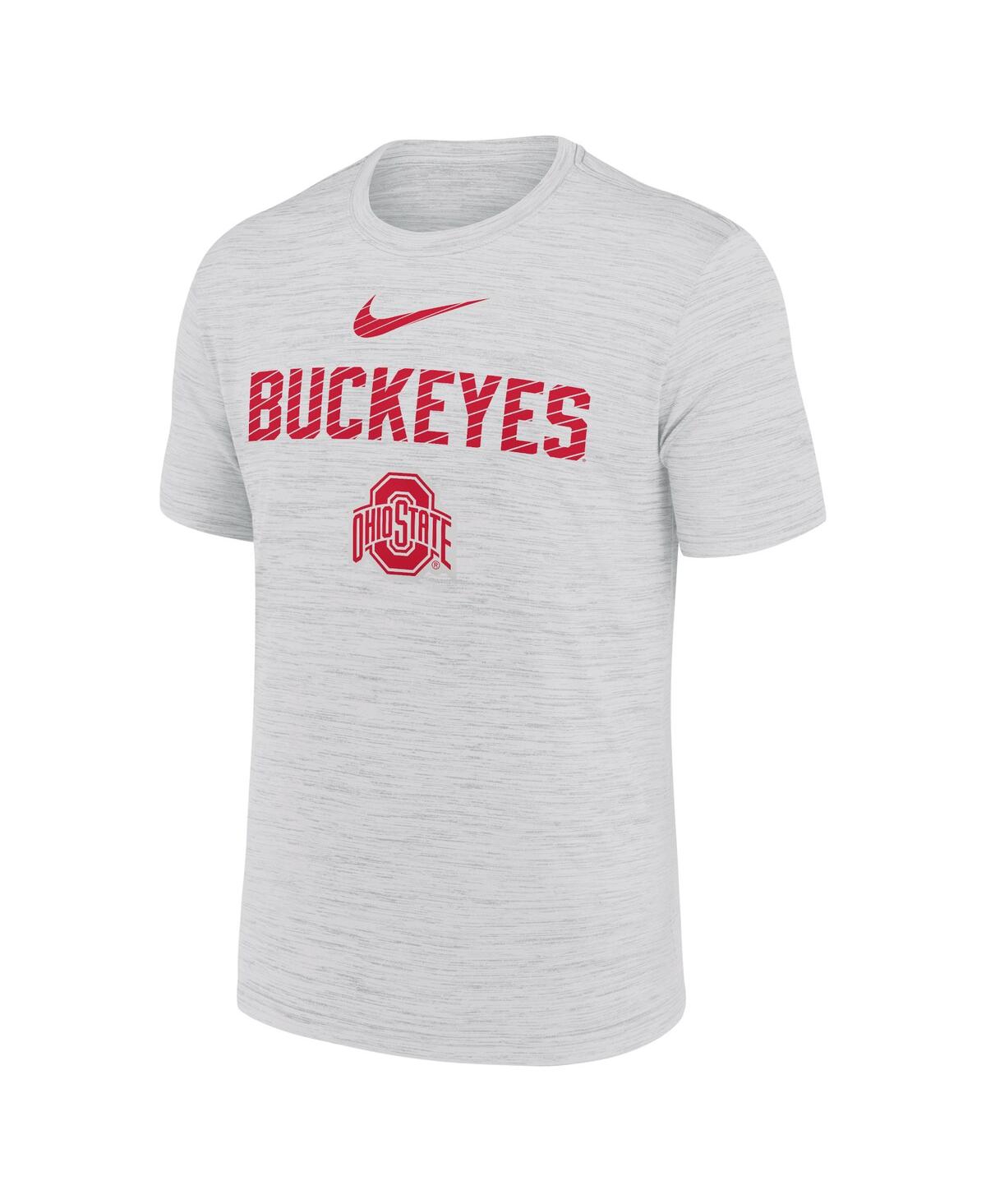 Nike Men's White Ohio State Buckeyes Campus Slant Velocity Performance T-shirt In Gray