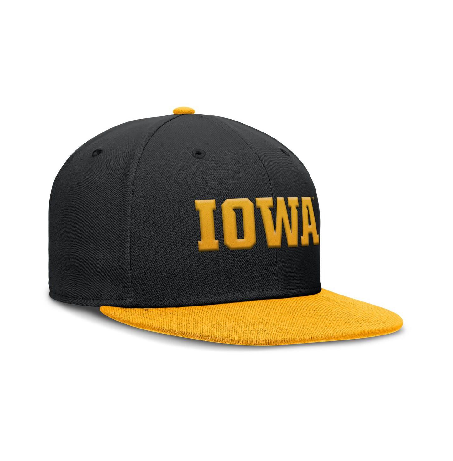 Мужская кепка Nike Black/Gold Iowa Hawkeyes Two-Tone Primetime Performance Fitted Hat — фото 3