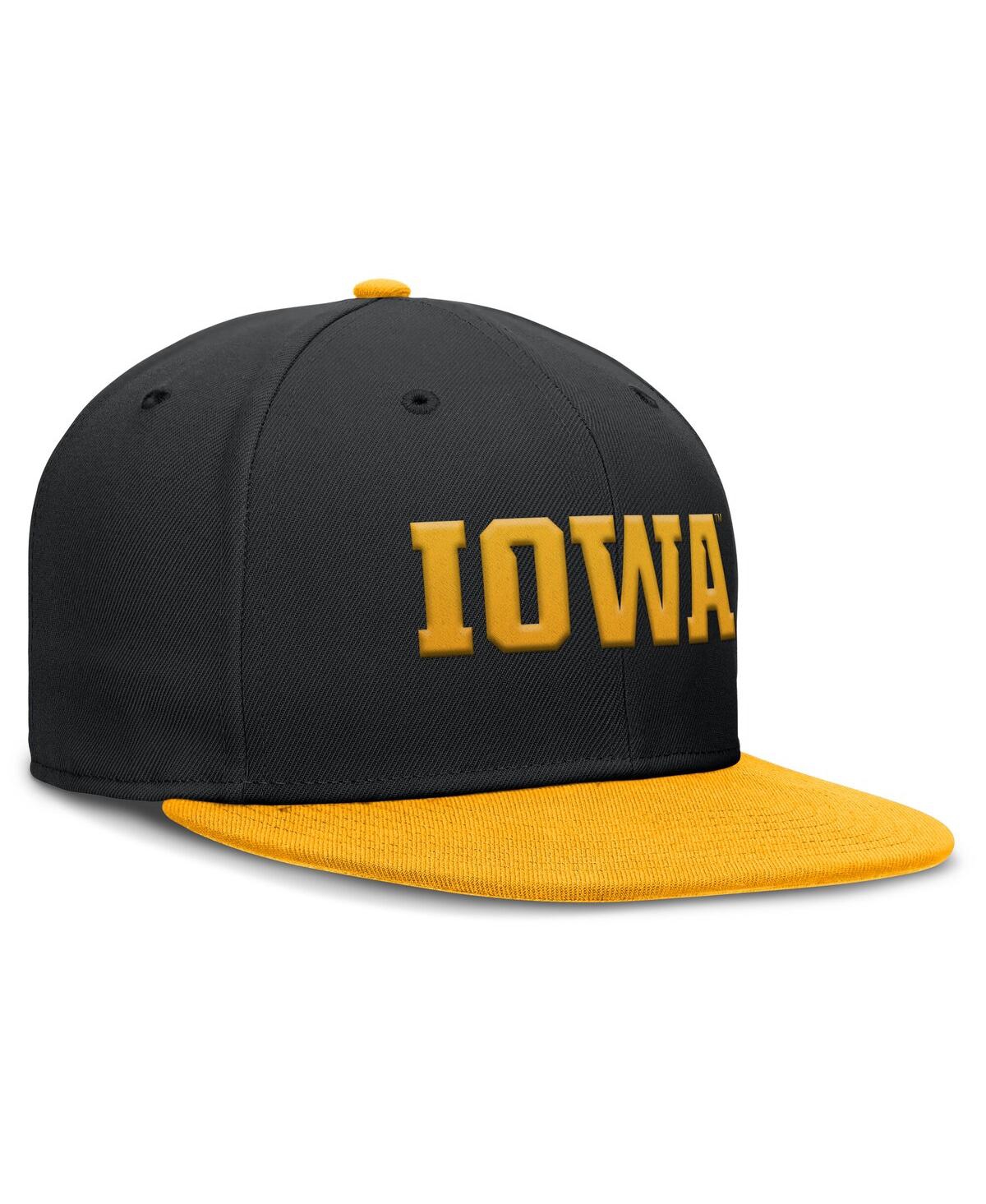 Nike Men's Black/gold Iowa Hawkeyes Two-tone Primetime Performance Fitted Hat In Black,gold