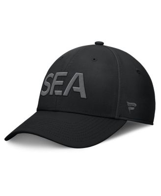 Men's Black Seattle Kraken Authentic Pro Road Team Code Side Patch Flex Hat