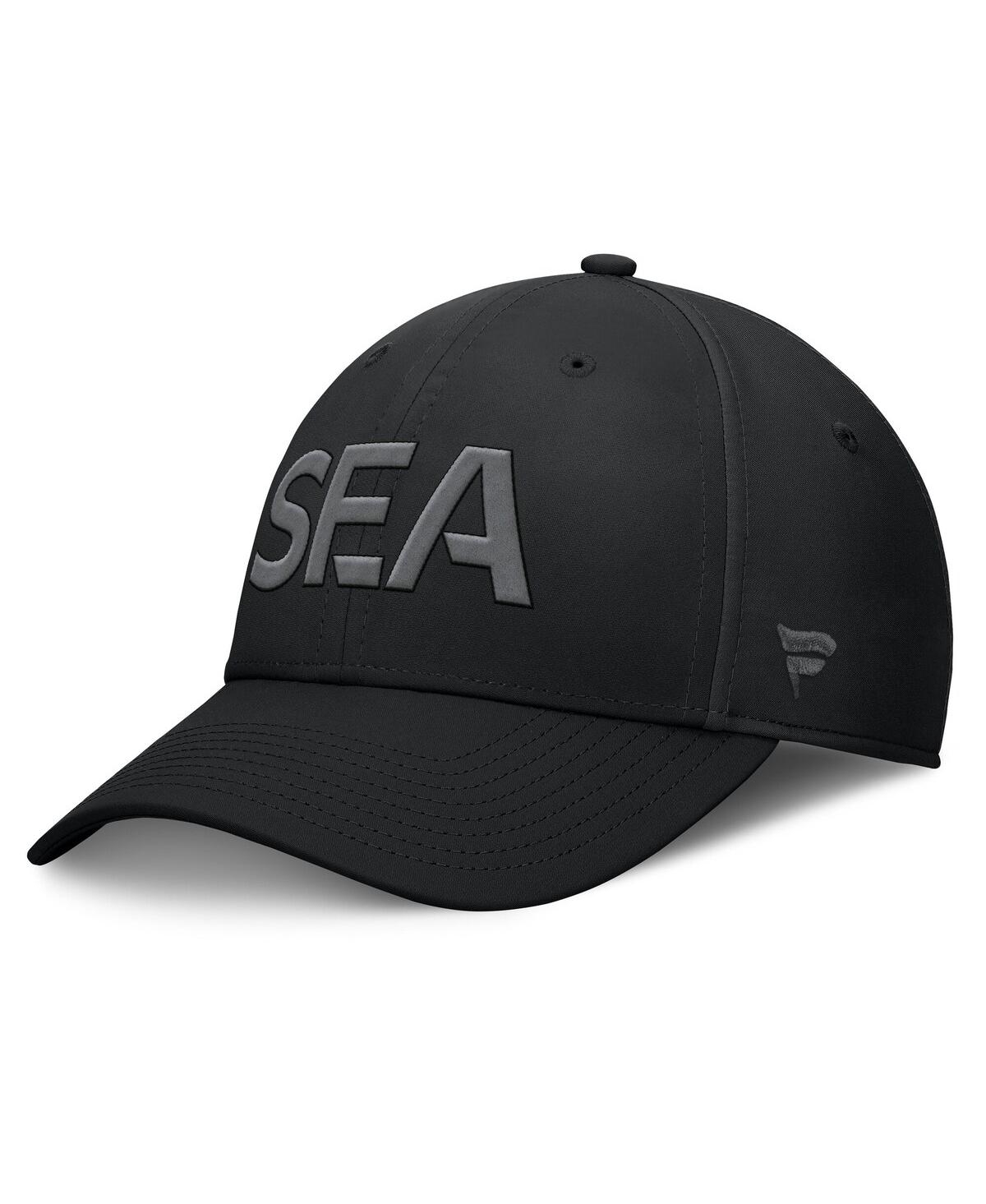 Fanatics Men's Black Seattle Kraken Authentic Pro Road Team Code Side Patch Flex Hat In Black