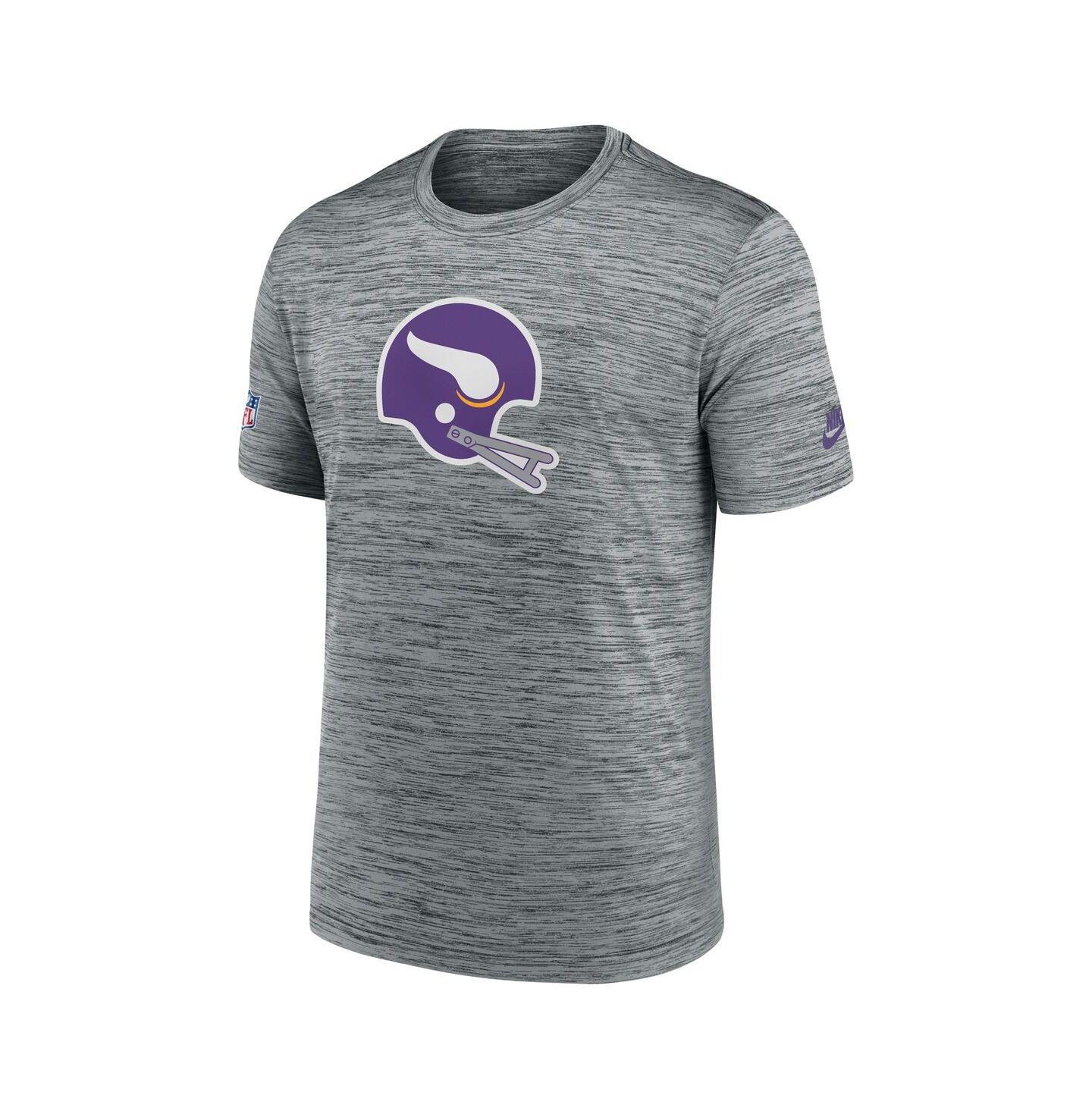 Мужская футболка Nike Heather Gray Minnesota Vikings Velocity Alternate Logo Performance — фото 2
