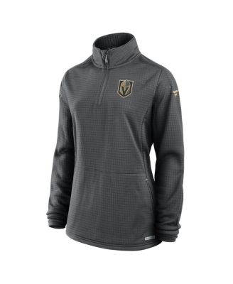 Women's Gray Vegas Golden Knights Authentic Pro Rink Lightweight Quarter-Zip Pullover Top