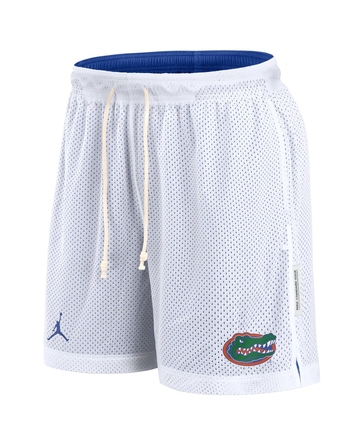 JORDAN MEN'S WHITE/ROYAL FLORIDA GATORS PRIMETIME REVERSIBLE SHORTS 