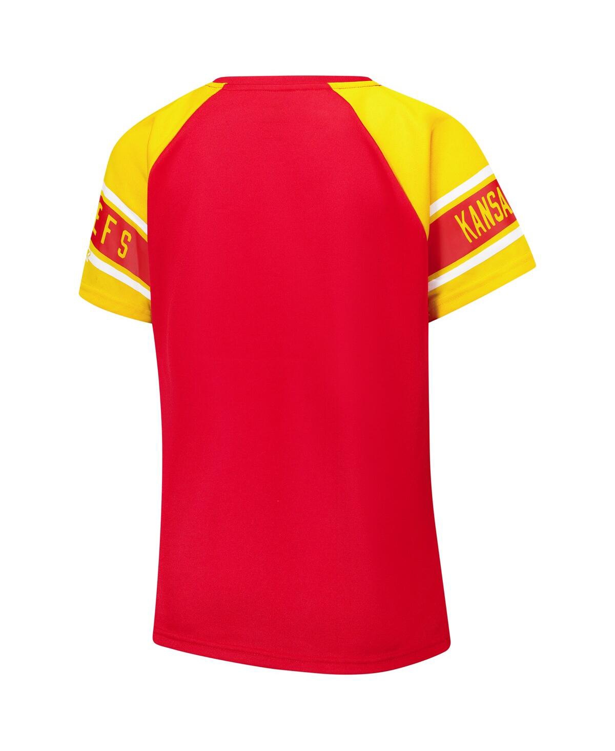 Shop Starter Women's Red Kansas City Chiefs 1st Rounder Color Block Raglan Top