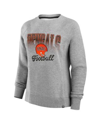 Women's Heather Gray Cincinnati Bengals Hit Hard Fleece Pullover Sweatshirt