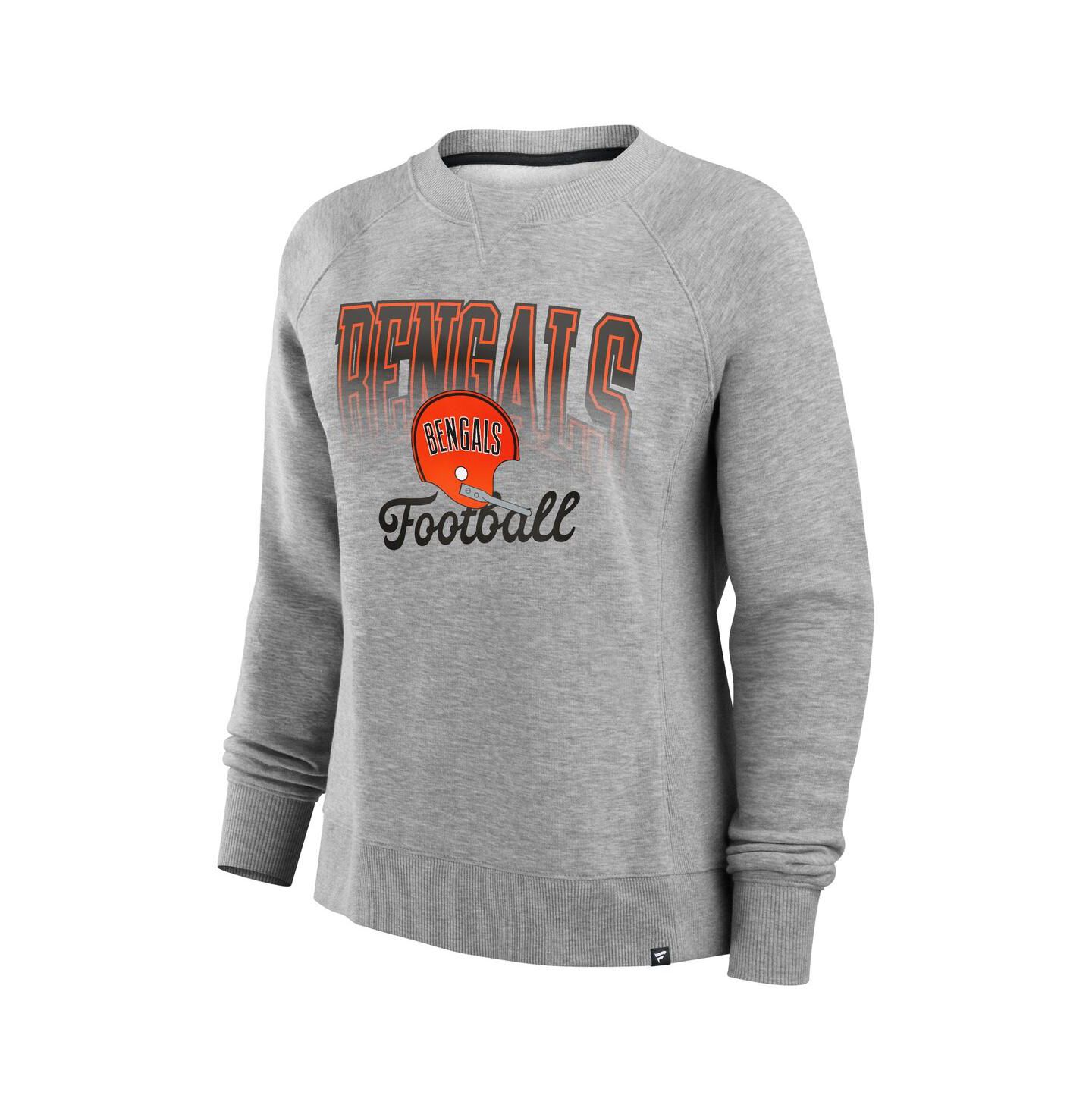 Женская толстовка Fanatics Heather Gray Cincinnati Bengals Hit Hard Fleece Pullover — фото 2