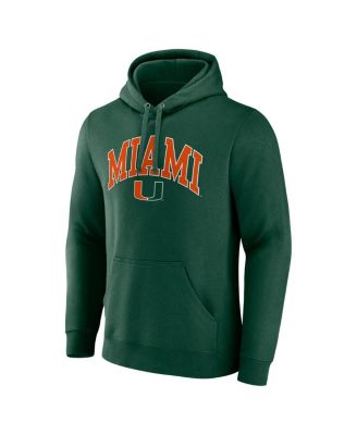 Men's Green Miami Hurricanes Arched Logo Pullover Hoodie