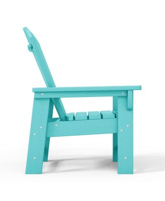 Kids 3-Piece Outdoor HDPE Adirondack Chairs With Square Side Table Set