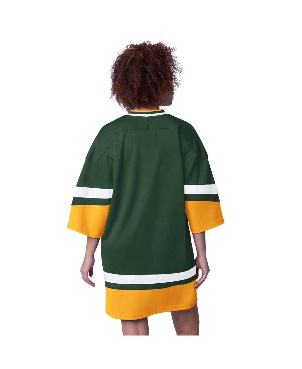 Shop Starter Women's Green Green Bay Packers Slap Shot 3/4 Sleeve Sneaker Dress