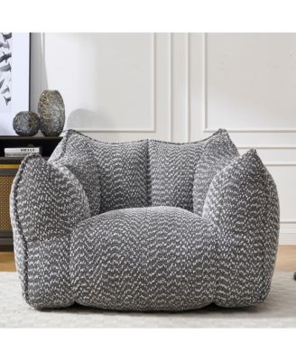Comfortable Chenille Bean Bag Chair with Armrests for Living Rooms, Bedrooms, Gaming and Watching TV