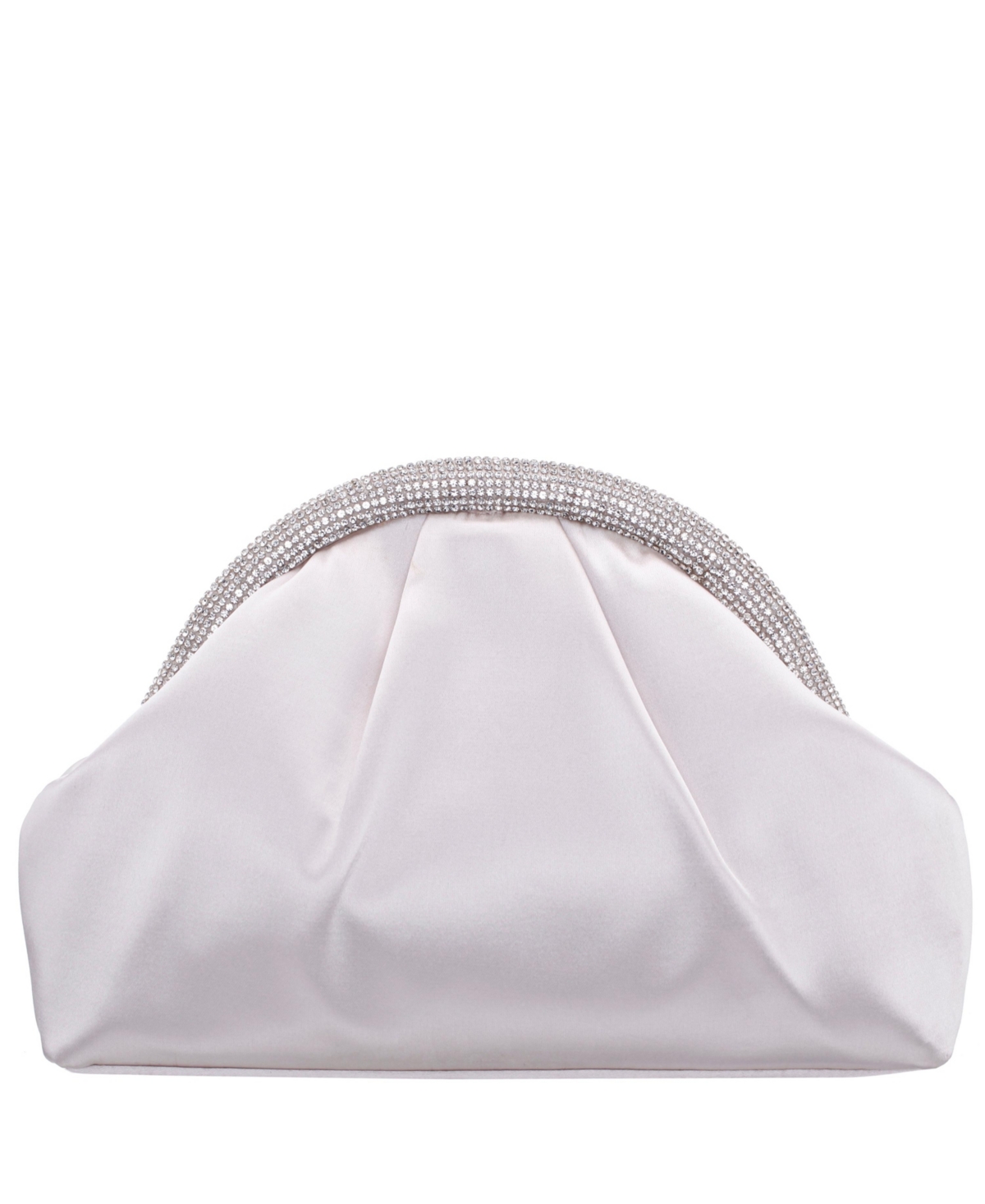 Shop Nina Small Crystal Trim Frame Clutch In Ivory