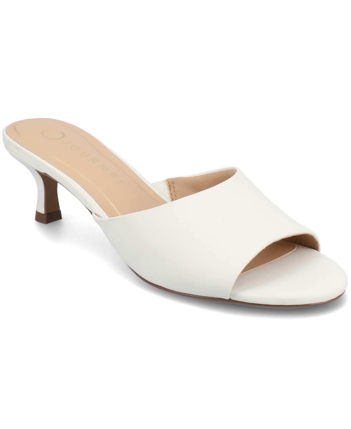 Journee Collection Jeylah Kitten Heel Slide Sandal In White