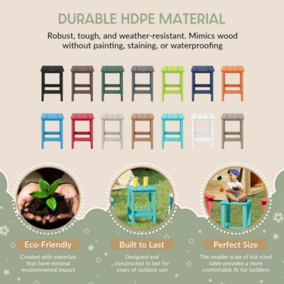 Kids Outdoor Patio Furniture HDPE Adirondack Square Side Table
