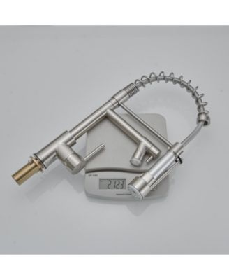 LED Light and Deck Plate Single Handle Deck Mount Pull Down Sprayer Kitchen Faucet