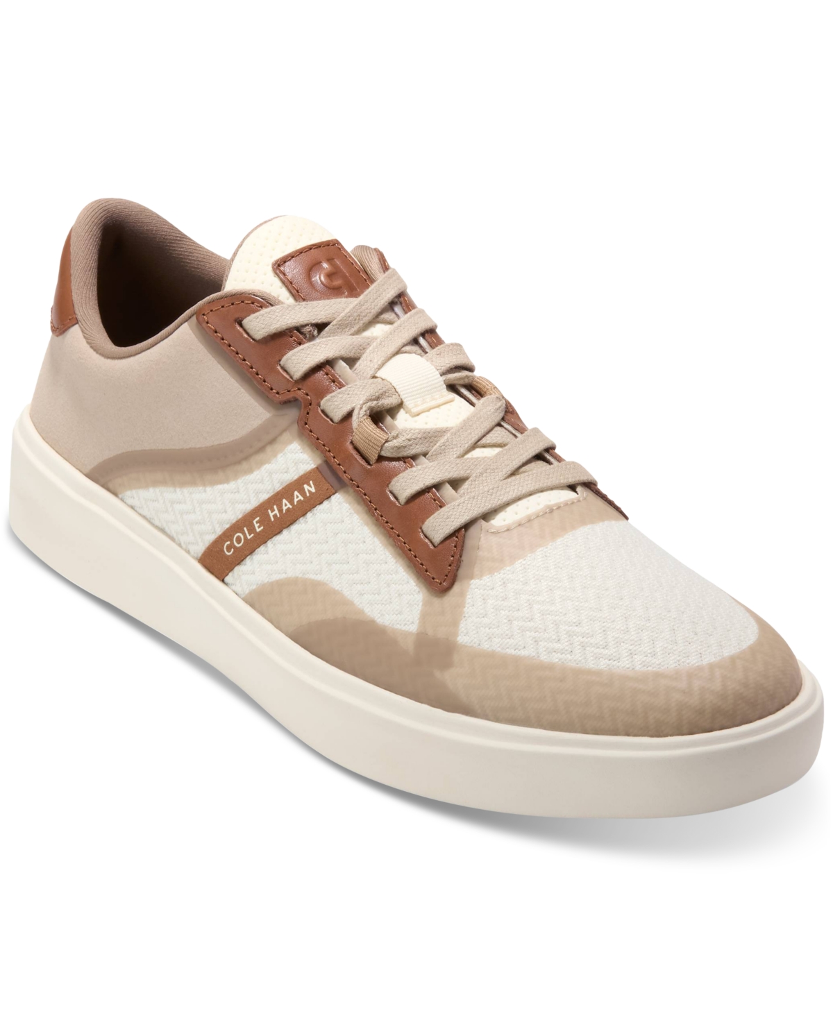 Cole Haan Men's Grand Crosscourt Winner Mixed-media Lace-up Sneakers In Light Sesame-golden Honey-ivory