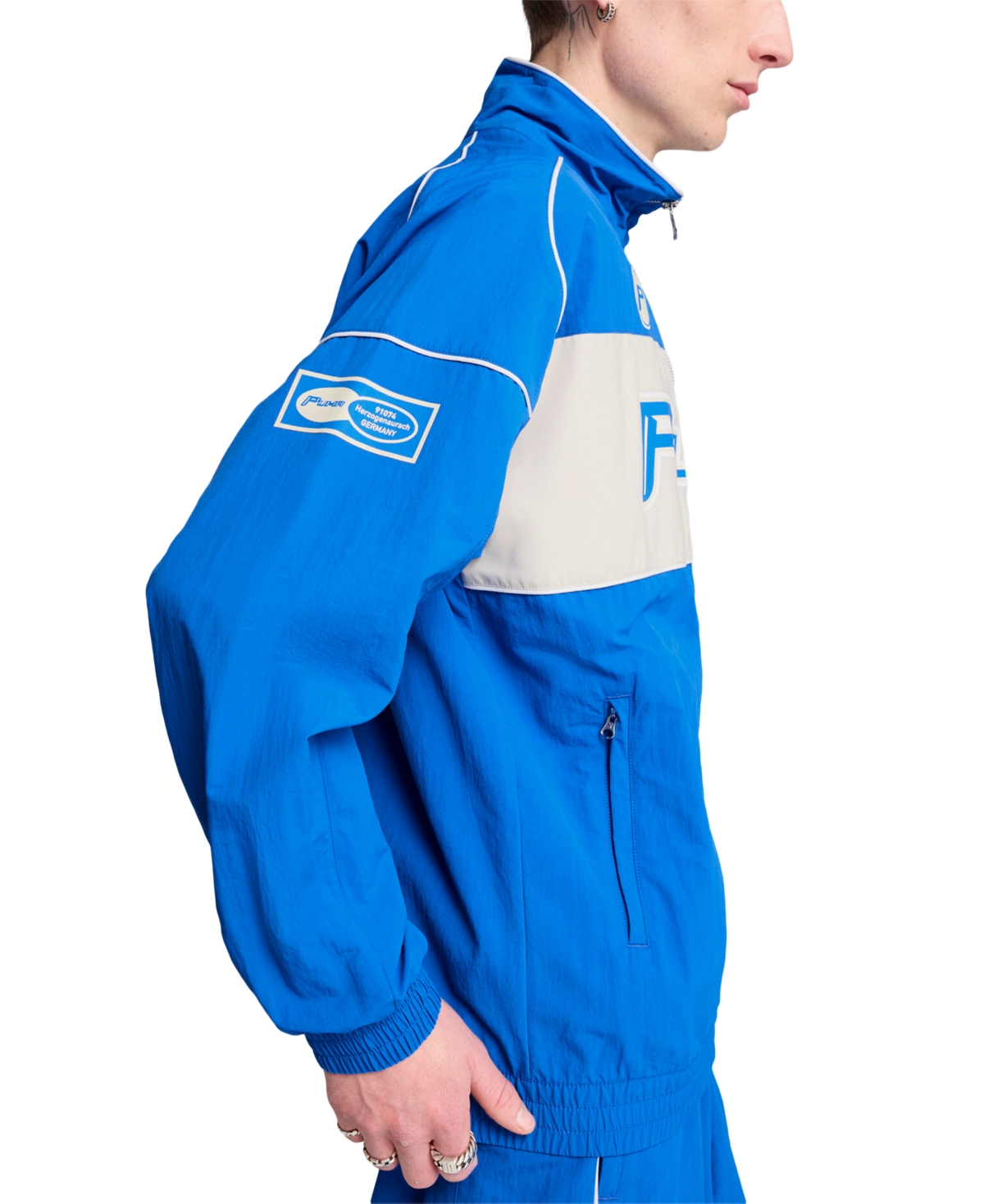 Puma Relaxed Speed Driver Series Graphic Track Jacket In Blue