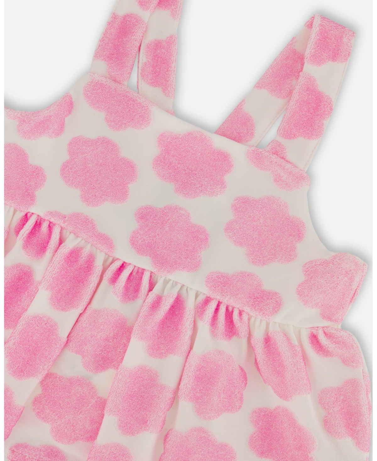 Deux par Deux Big Girls Printed Terry Tank Top And Shorts Set Vibrant Pink And White