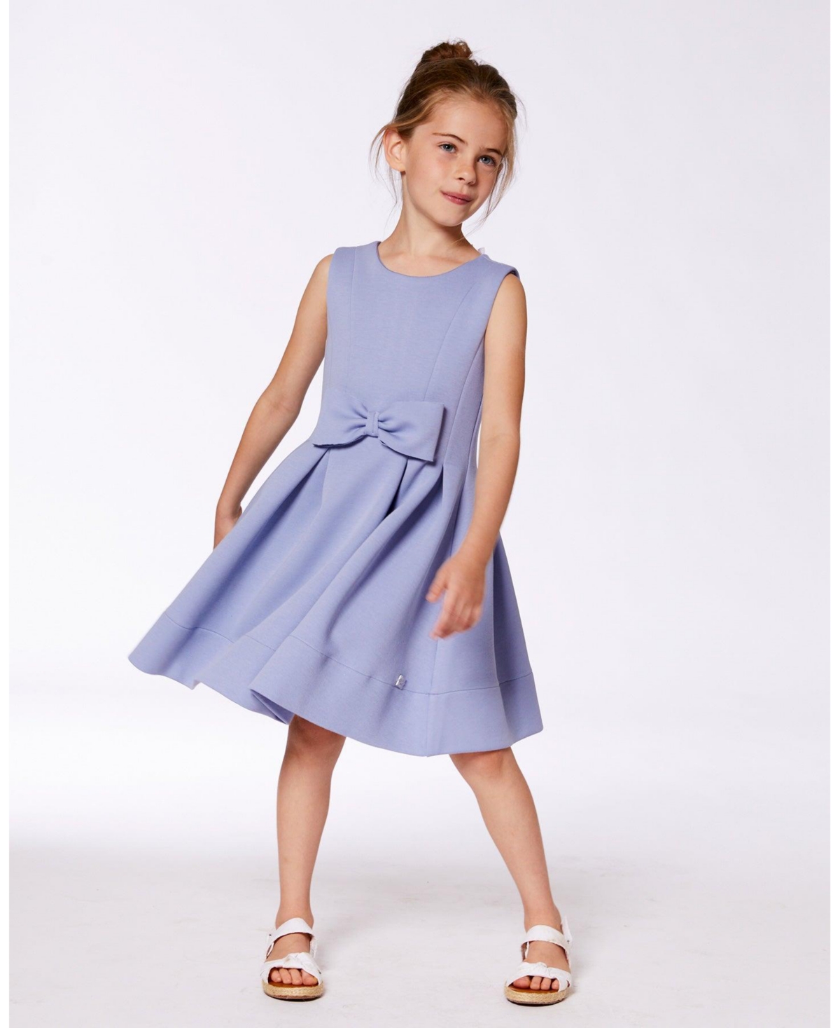 Deux par Deux Big Girls Neoprene Bow Dress Old Blue
