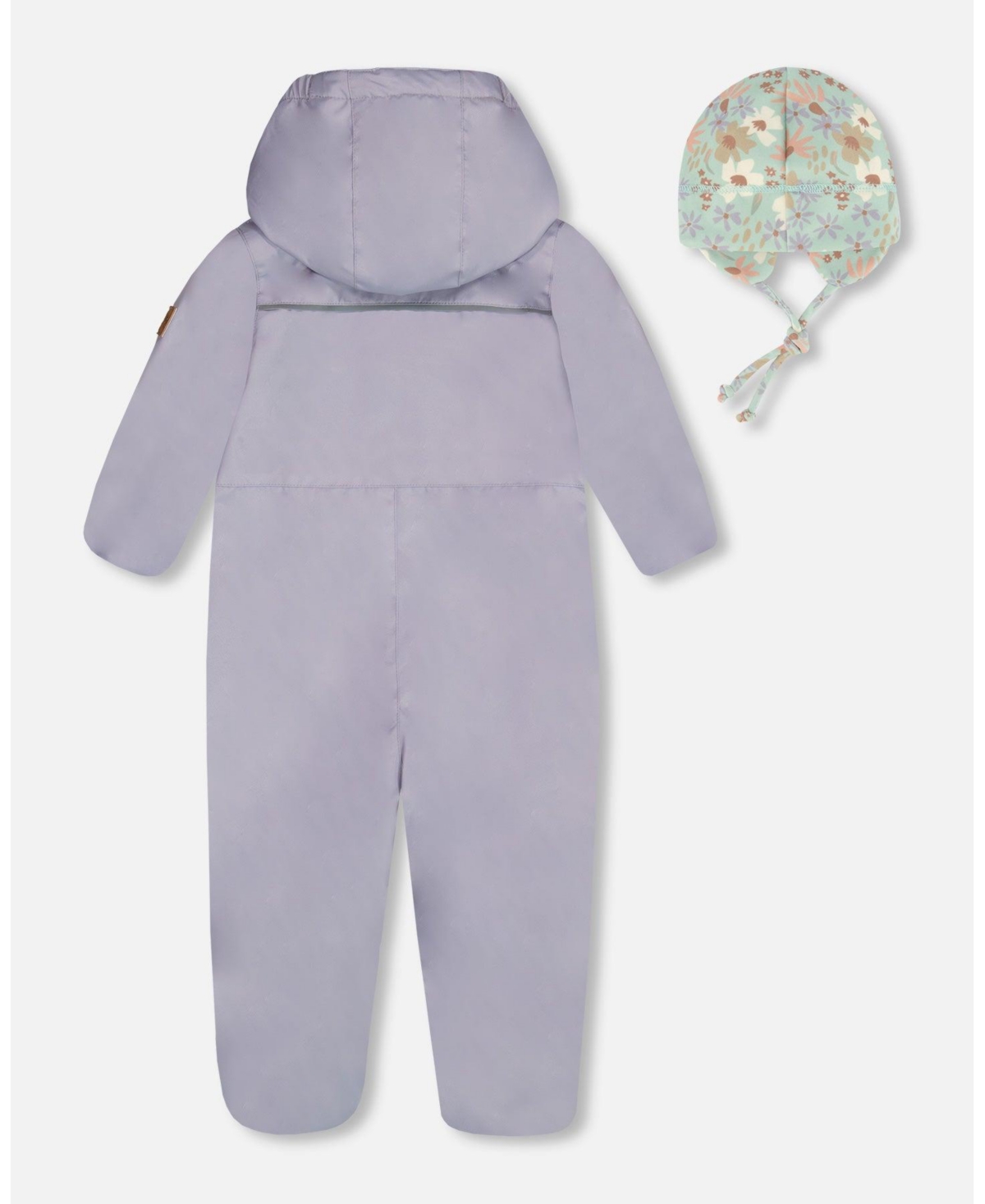 Deux par Deux Baby Girls Mid-Season One-Piece Outerwear Lilac With Printed Hat