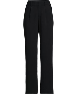 Women's Crepe High Rise Pleated Wide Leg Pants