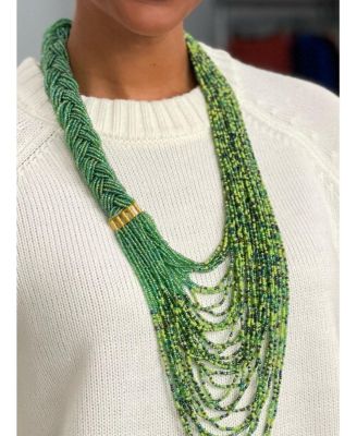 Kendi Amani Makandi Braided Necklace - Sea green 55$