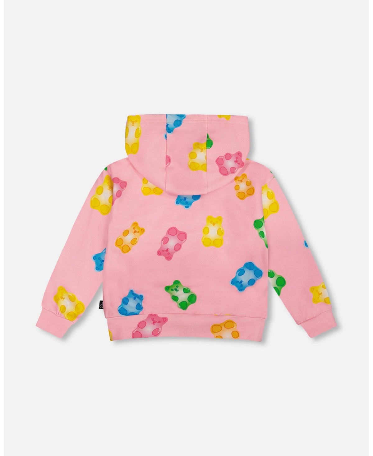 Deux par Deux Toddler Girls Printed French Terry Hoodie Cardigan Pink Multicolored Gummies - Toddler|Child