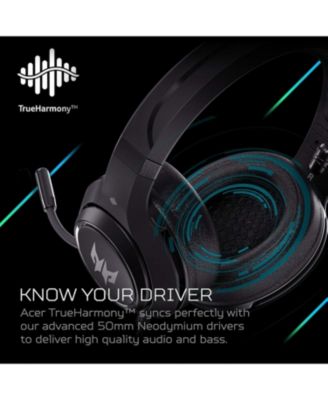 Predator Galea 350 Gaming Headset with 7.1 Surround Sound, Unidirectional Noise-Cancelling Mic, Compatible with PC, Xbox One, PS4,Black