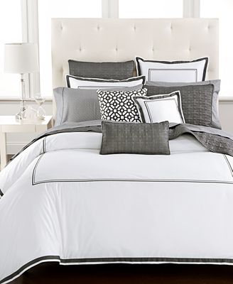 Hotel Collection Embroidered Frame Duvet Covers, Created ...