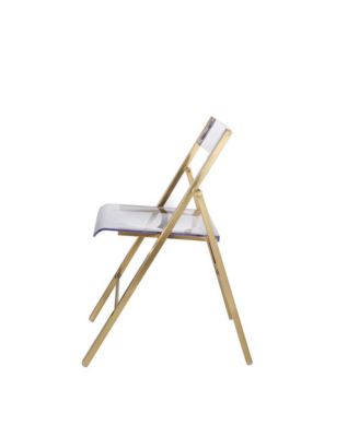 Acrylic Folding Chair in Brushed Finish with Stainless Steel Frame for Kitchen