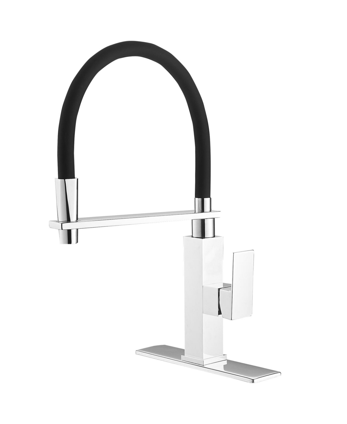 Single-Handle Pull-Down Sprayer 1 Spray High Arc Kitchen Faucet - Polished chrome