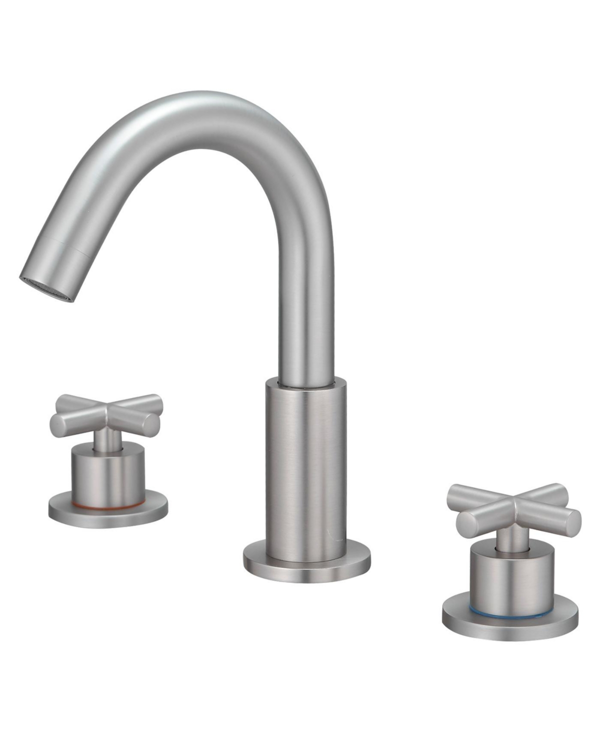 8 in. Widespread Double Handle High Arc Spout Bathroom Faucet - Brushed nickel