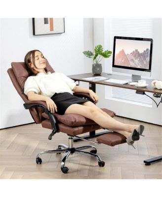 Massage Office Chair with Lumbar Support and Reclining Function